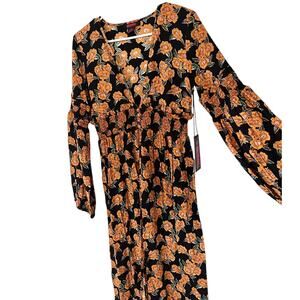 Rock’n’Roll Cowgirl black S maxi duster peasant sleeve NEW tag mustard juniors